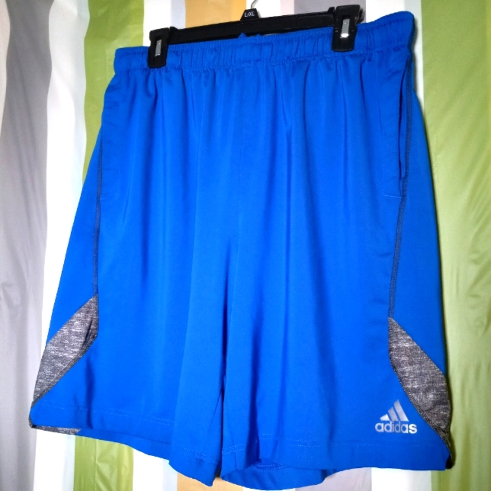 ADIDAS Climalite Men's Shorts size L indigo blue color. - Picture 2 of 8